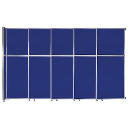 Versare Operable Wall Sliding Room Divider 15'7" x 10'3/4" Royal Blue Fabric 1072505-1